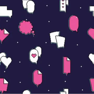 Seamless pattern background with pixelated comic speech bubble chats Vector Stock Illustration