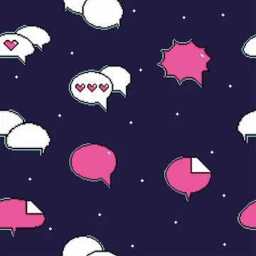 Seamless pattern background with pixelated comic speech bubble chats Vector 스톡 일러스트