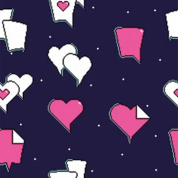 Seamless pattern background with pixelated comic speech bubble chats Vector 库存插图