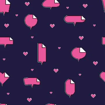 Seamless pattern background with pixelated comic speech bubble chats Vector 스톡 일러스트