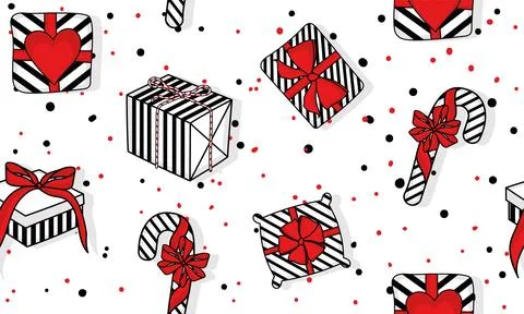 Seamless pattern background with present icons Vector Stock Illustration