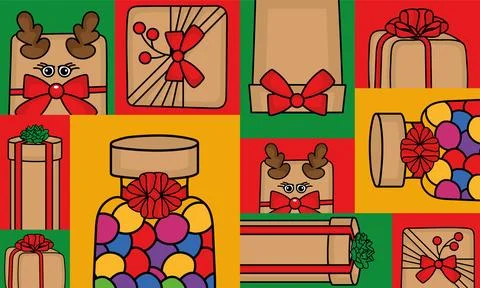 Seamless pattern background with present icons Vector 스톡 일러스트