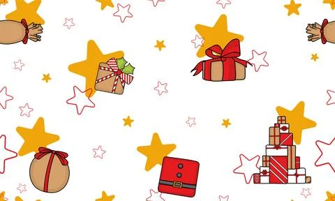 Seamless pattern background with present icons Vector Stock Illustration