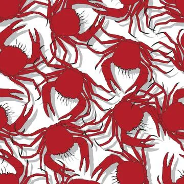Seamless pattern background with red crabs Seamless pattern background wit... Stock Photos