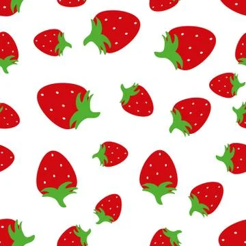 Seamless pattern background with red strawberries. Stock Illustration