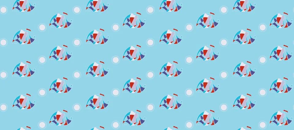 Seamless pattern background with sailing ship Stock Illustration