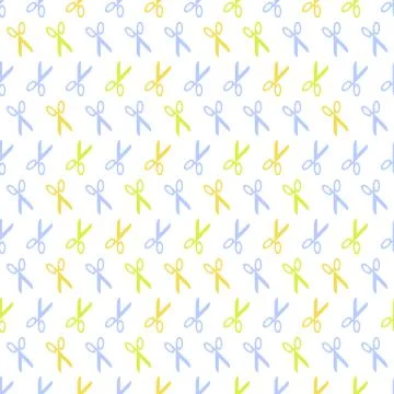 Seamless pattern background with scissors. Tools vector. Wallpaper hairdressi イラスト素材