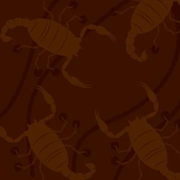 Seamless pattern background with scorpio insect icons Vector Stock Illustration