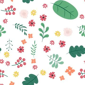 Seamless Pattern Background with Simple Flower Design Elements. Illustration Stock Illustration