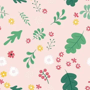 Seamless Pattern Background with Simple Flower Design Elements. Illustration イラスト素材