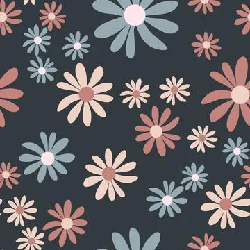 Seamless Pattern Background with Simple Flower Design Elements. Illustration イラスト素材