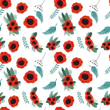 Seamless Pattern Background with Simple Flower Design Elements. Illustration Stock Illustration