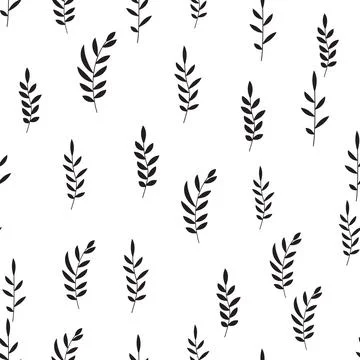 Seamless Pattern Background with Simple Leaves Design Elements. Illustration イラスト素材