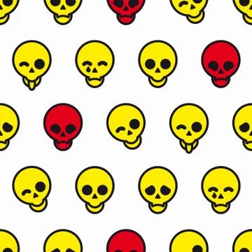 Seamless pattern background with skulls. Vector illustration. Stock Illustration
