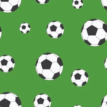 Seamless pattern background with soccer balls. Stock Illustration