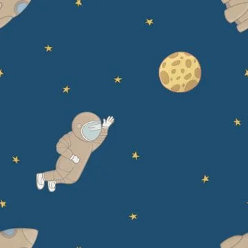 Seamless pattern background space. Stockillustratie