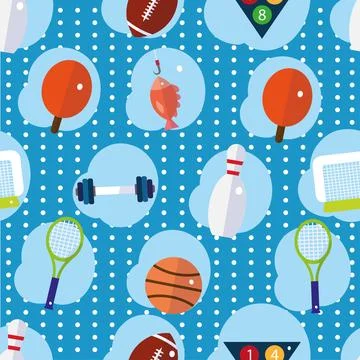 Seamless pattern background with sport icons Vector Stock Illustration