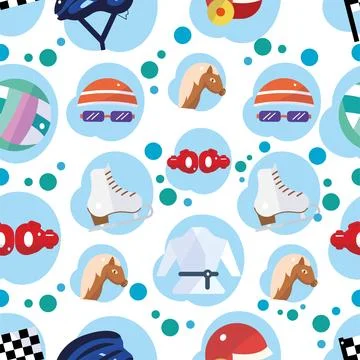 Seamless pattern background with sport icons Vector Stock Illustration