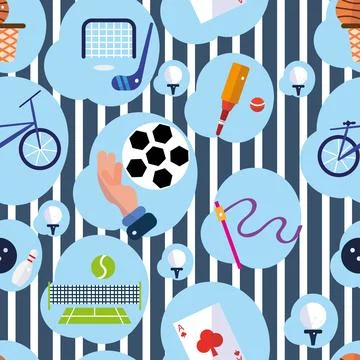 Seamless pattern background with sport icons Vector Stock Illustration