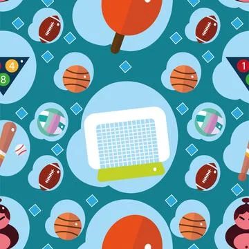 Seamless pattern background with sport icons Vector Stock Illustration