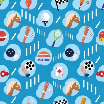 Seamless pattern background with sport icons Vector Stock Illustration