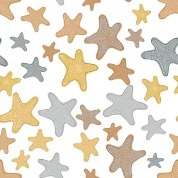 Seamless pattern background with starfish. Stock Illustration