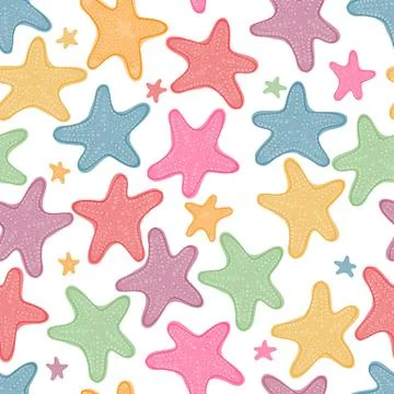 Seamless pattern background with starfish. Stock Illustration