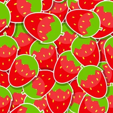 Seamless Pattern Background from Strawberry Vector Illustration Stock Illustration