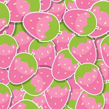 Seamless Pattern Background from Strawberry Vector Illustration 스톡 일러스트