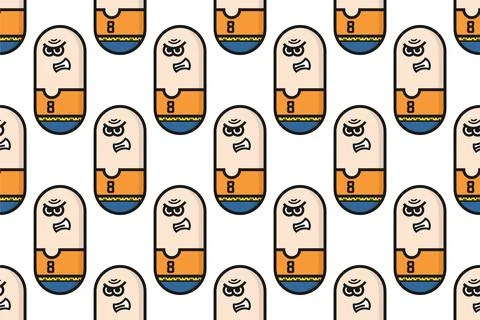 Seamless pattern background template with unique people character Illustrazione stock