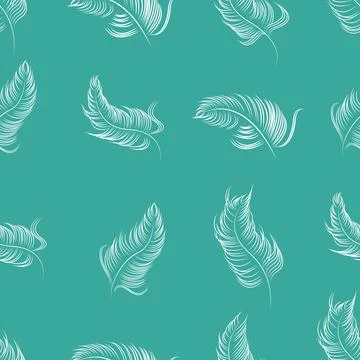 Seamless pattern background texture print feathers for textile or packaging Stock Illustration