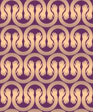 Seamless pattern background tile  - caring hugging hands Illustrazione stock