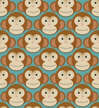 Seamless pattern background tile - monkeys new year china Stock Illustration