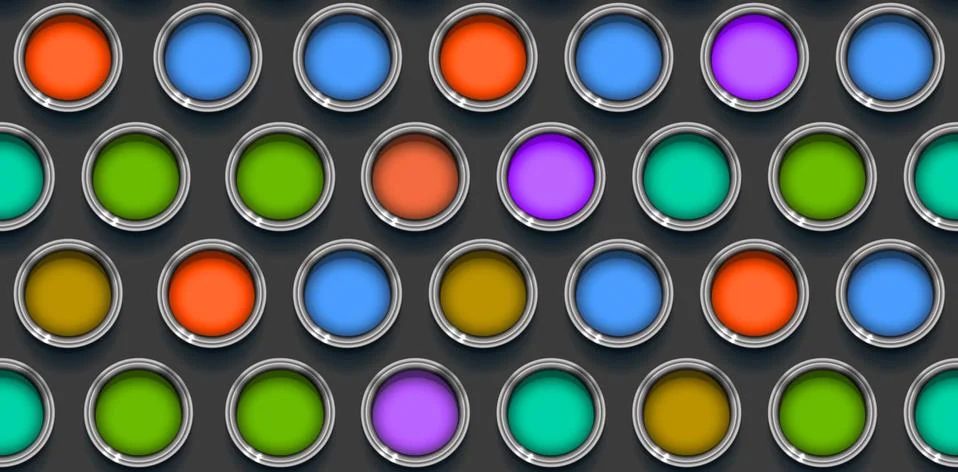 Seamless pattern background - tins or cans of paint Stock Illustration