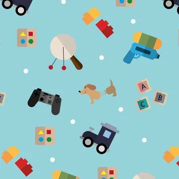 Seamless pattern background with toy icons Vector Stock Illustration