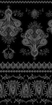 Seamless pattern, background with traditional paisley. Stock Illustration