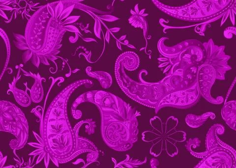 Seamless pattern, background with traditional paisley. Stock Illustration