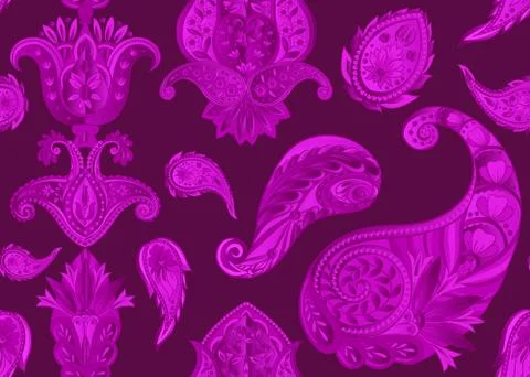 Seamless pattern, background with traditional paisley. Illustrazione stock