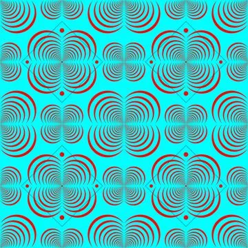 Seamless pattern background in turquoise and red Stock Illustration