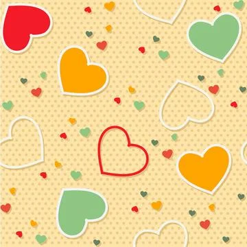 Seamless pattern background valentine heart vector illustration printing on.. Stock Illustration