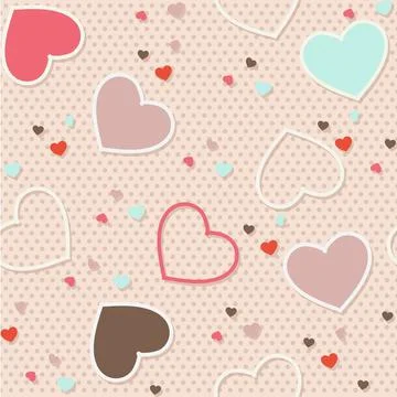 Seamless pattern background valentine heart vector illustration printing on.. Stock Illustration
