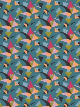 Seamless pattern background with various geometric forms Stock Illustration