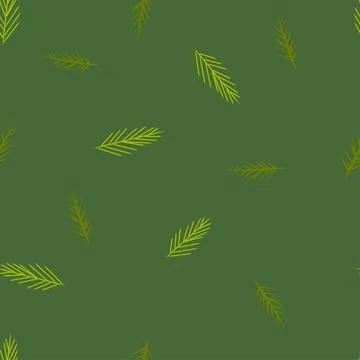 Seamless pattern background vector illustration of branches with leaves and b Stock Illustration