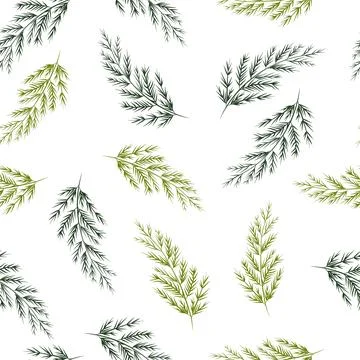 Seamless pattern background vector illustration of branches with leaves ber.. Illustrazione stock
