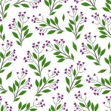 Seamless pattern background vector illustration of branches with leaves ber.. Illustrazione stock