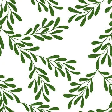 Seamless pattern background vector illustration of branches with leaves ber.. Illustrazione stock