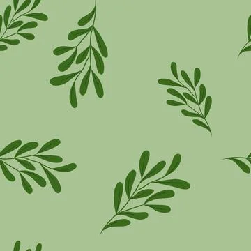 Seamless pattern background vector illustration of branches with leaves ber.. Illustrazione stock