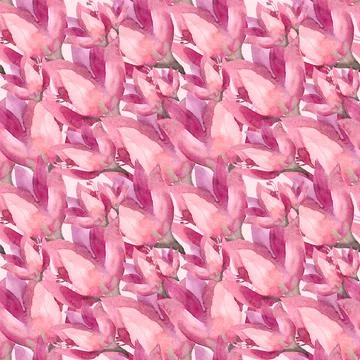 Seamless pattern background with watercolor abstract pink purple lily. Hand Stock Illustration
