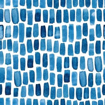 Seamless pattern background with watercolor blue splashes Stock Illustration