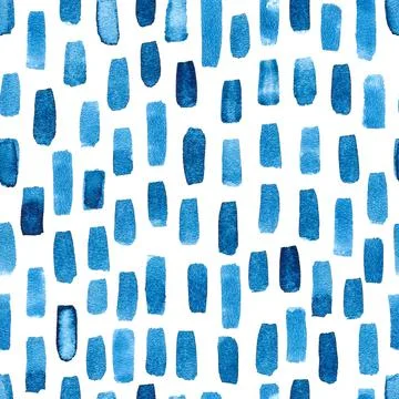 Seamless pattern background with watercolor blue splashes Stock Photos